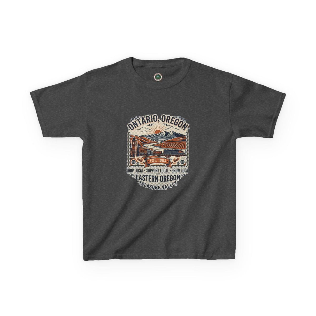 Ontario, Oregon Kids Tee — Retro Mountain Road Trip Graphic Shirt