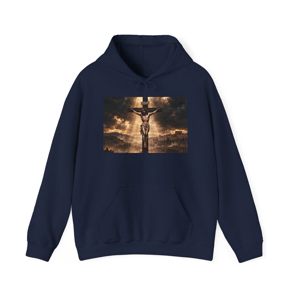 Christian Crucifix Hoodie – Jesus on the Cross Spiritual Faith Sweatshirt