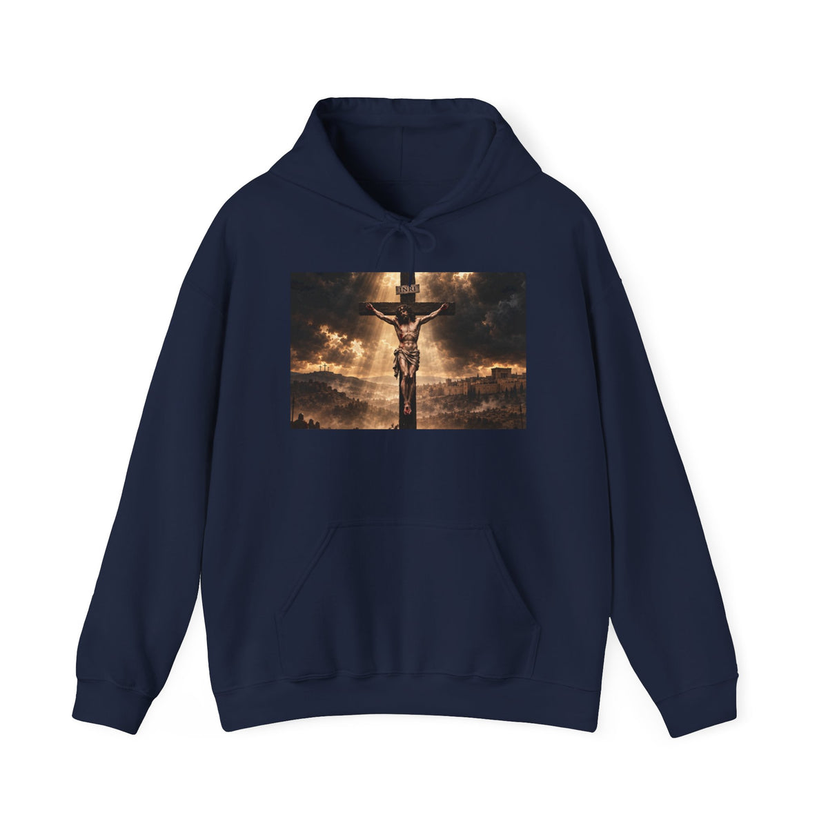 Christian Crucifix Hoodie – Jesus on the Cross Spiritual Faith Sweatshirt