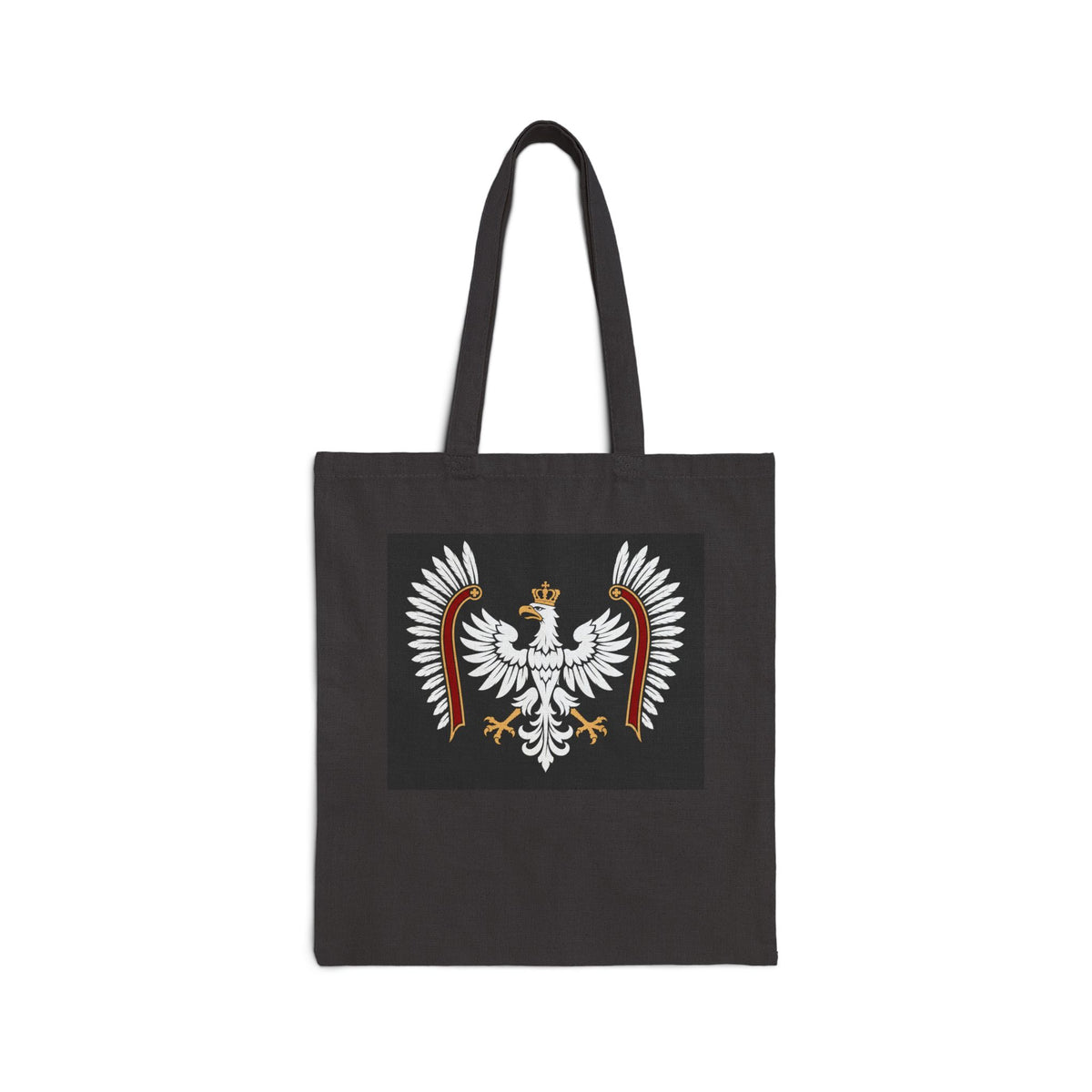 Polish White Eagle Canvas Tote Bag – Vintage Heraldic Coat of Arms Tote