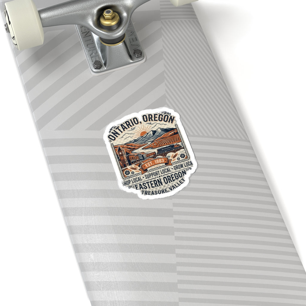 Ontario, Oregon Kiss-Cut Sticker — Eastern Oregon Treasure Valley Vintage Travel Decal