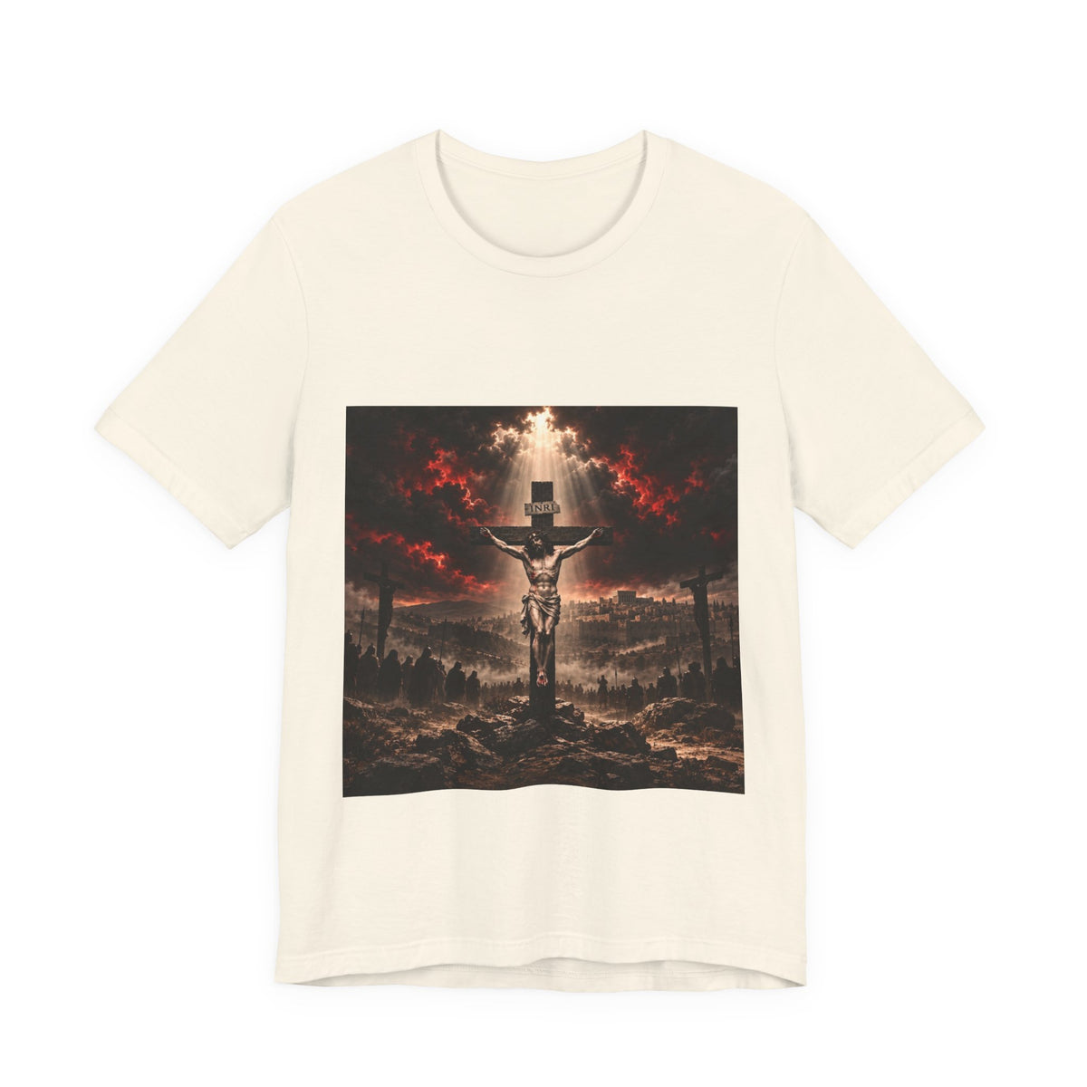 Crucifixion Scene T‑Shirt — Dramatic Jesus Cross Graphic Tee