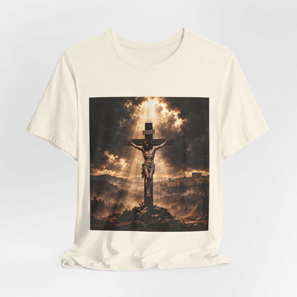 Crucifixion Scene T‑Shirt — Dramatic Jesus Cross Christian Tee