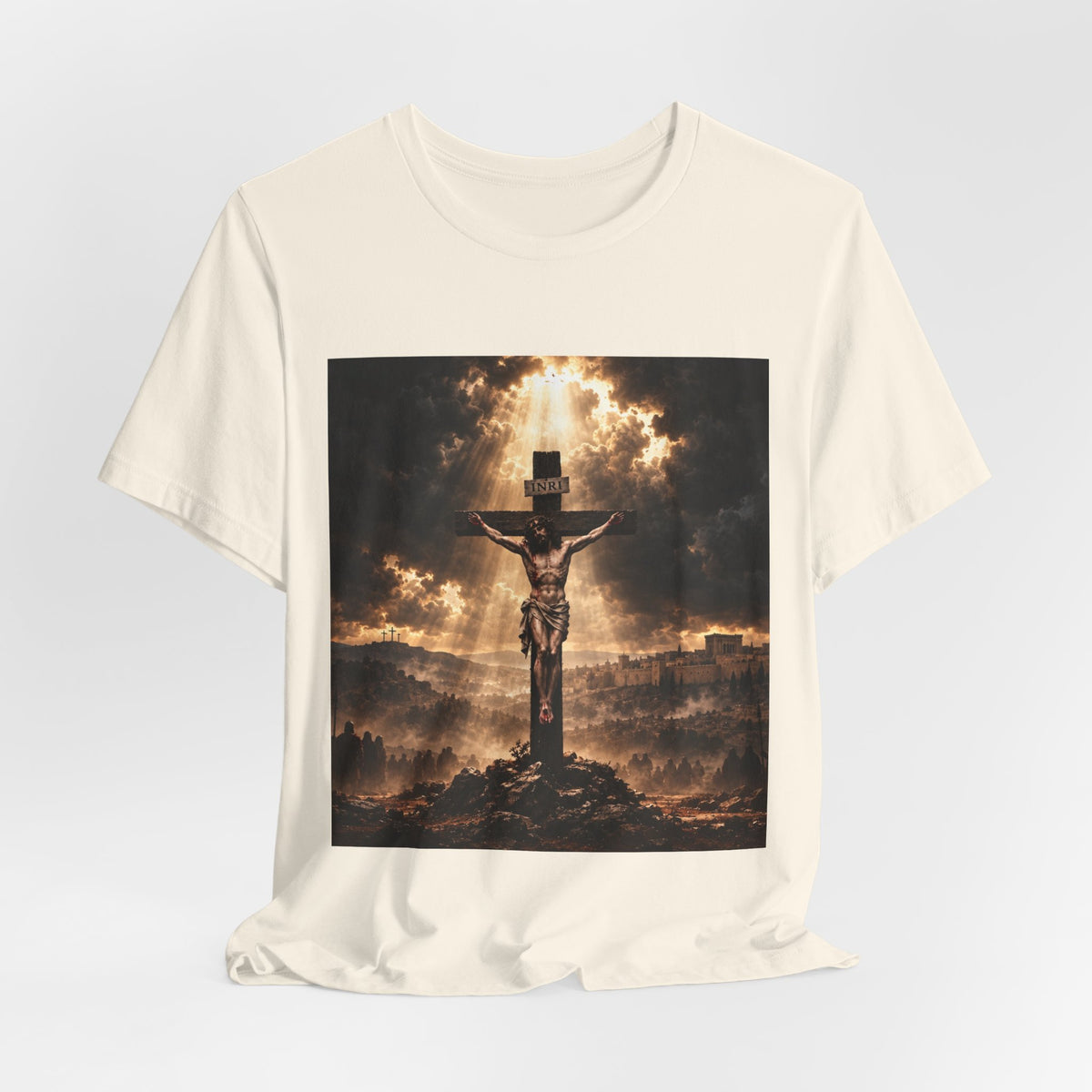 Crucifixion Scene T‑Shirt — Dramatic Jesus Cross Christian Tee