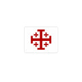 Jerusalem Cross Sticker — Red Christian Symbol Kiss-Cut Sticker for Laptops, Bibles & Faith Gifts