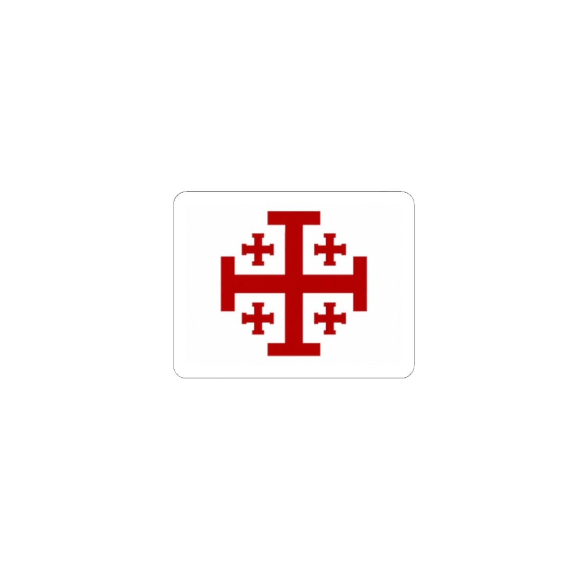 Jerusalem Cross Sticker — Red Christian Symbol Kiss-Cut Sticker for Laptops, Bibles & Faith Gifts