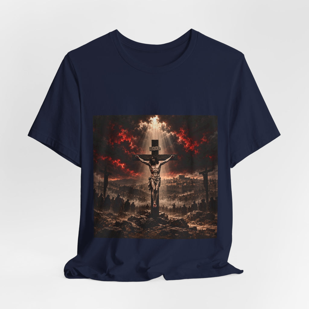 Crucifixion Scene T‑Shirt — Dramatic Jesus Cross Graphic Tee