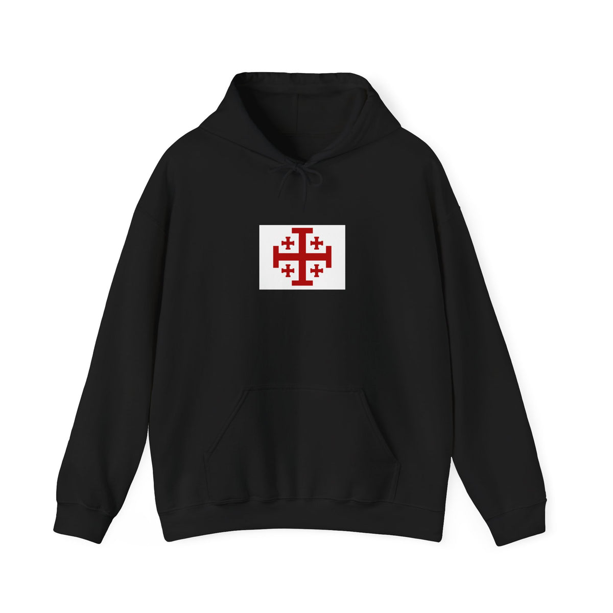 Jerusalem Cross Hoodie — Minimal Christian Symbol Pullover