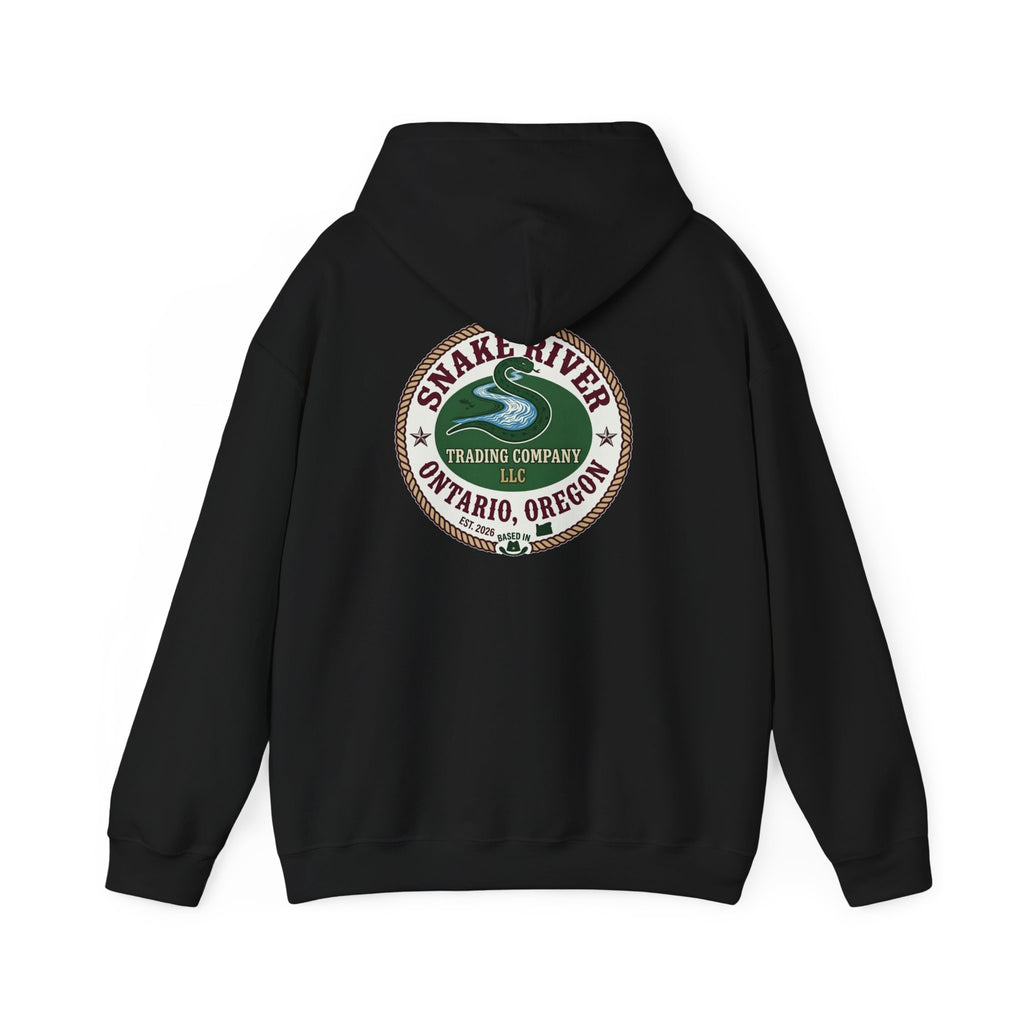Oregon Coast Vintage Patch Hoodie — Crater Lake Scenic Travel Sweatshirt