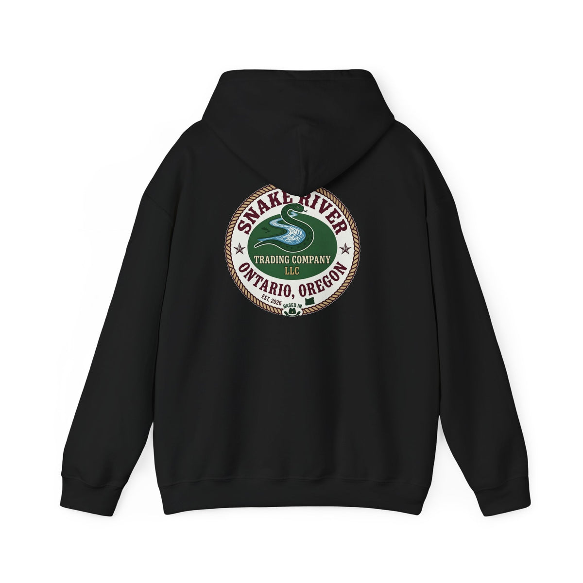Oregon Coast Vintage Patch Hoodie — Crater Lake Scenic Travel Sweatshirt