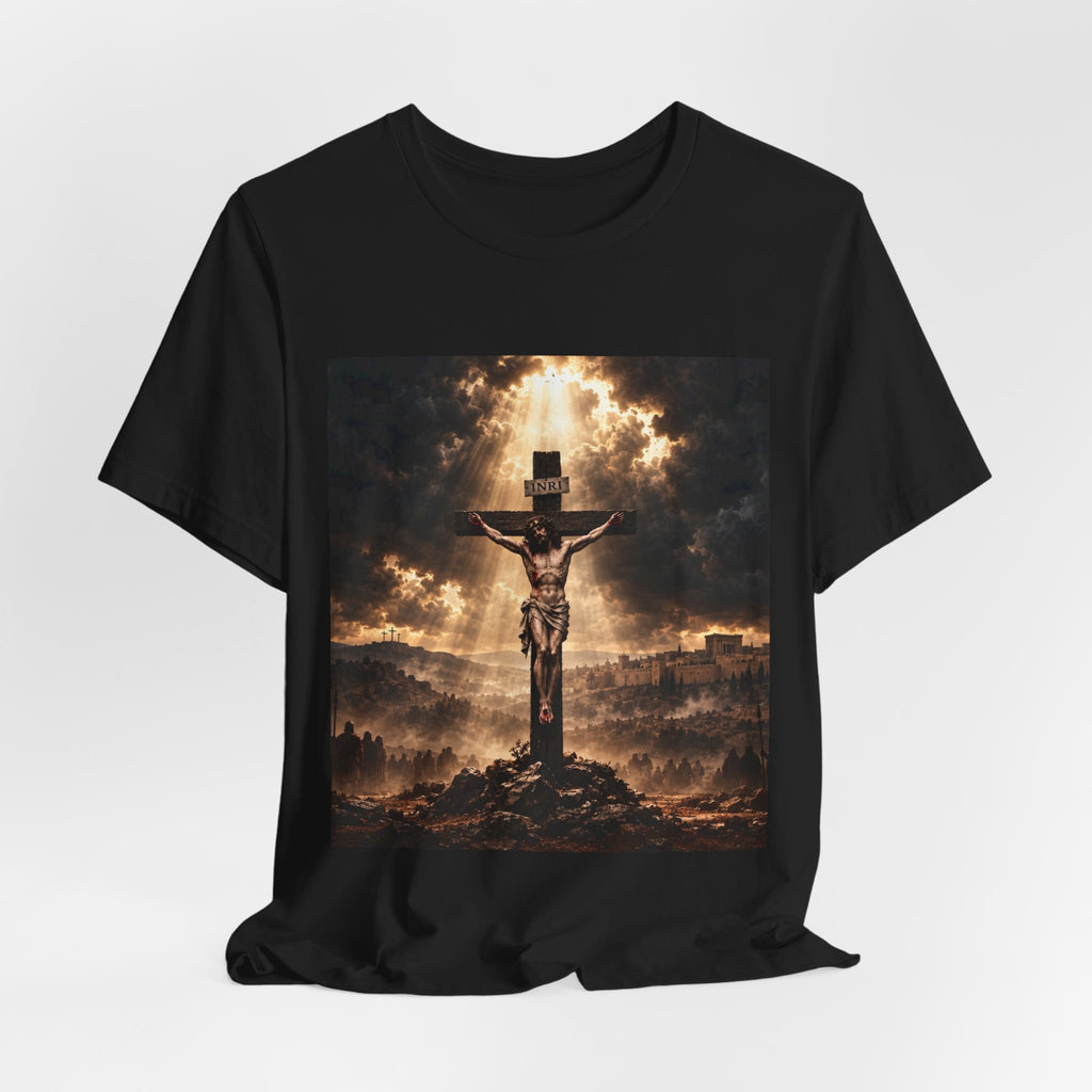 Crucifixion Scene T‑Shirt — Dramatic Jesus Cross Christian Tee