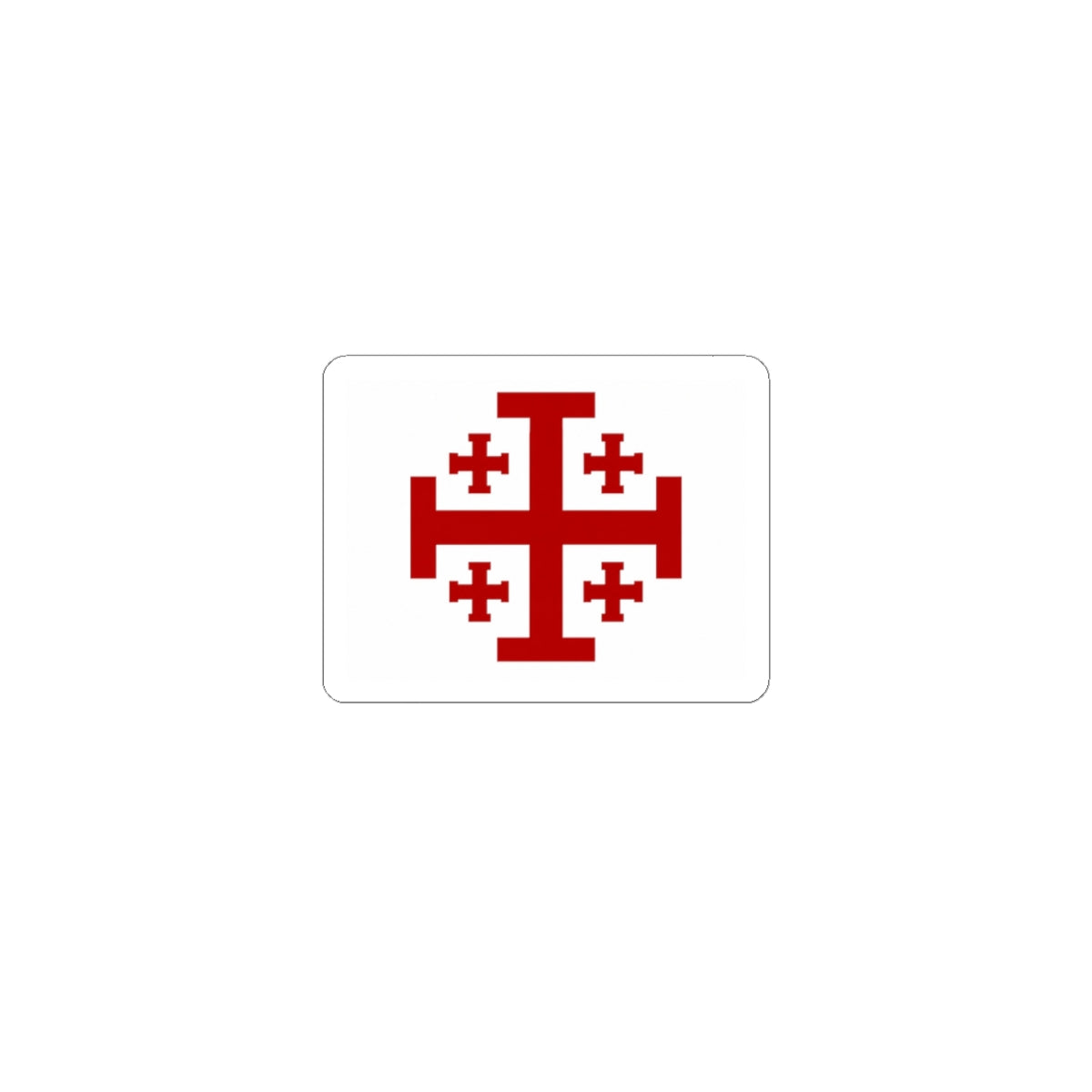 Jerusalem Cross Sticker — Red Christian Symbol Kiss-Cut Sticker for Laptops, Bibles & Faith Gifts