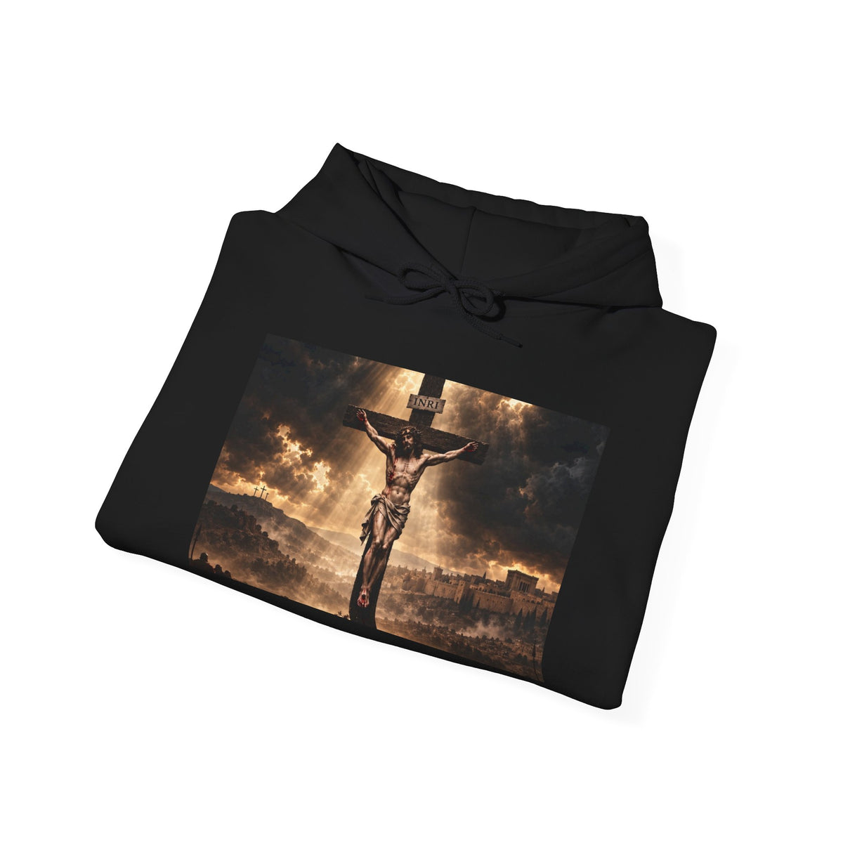 Christian Crucifix Hoodie – Jesus on the Cross Spiritual Faith Sweatshirt