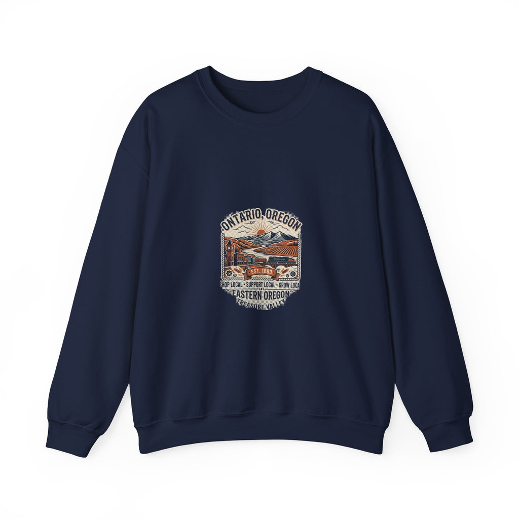 Ontario, Oregon Retro Scenic Crewneck Sweatshirt