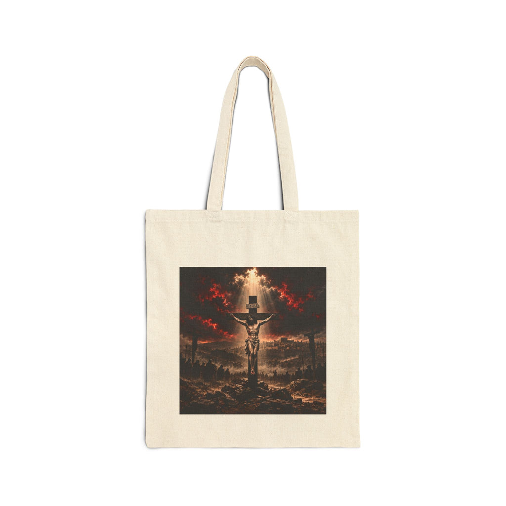 Religious Tote Bag — Crucifixion Scene Canvas Tote