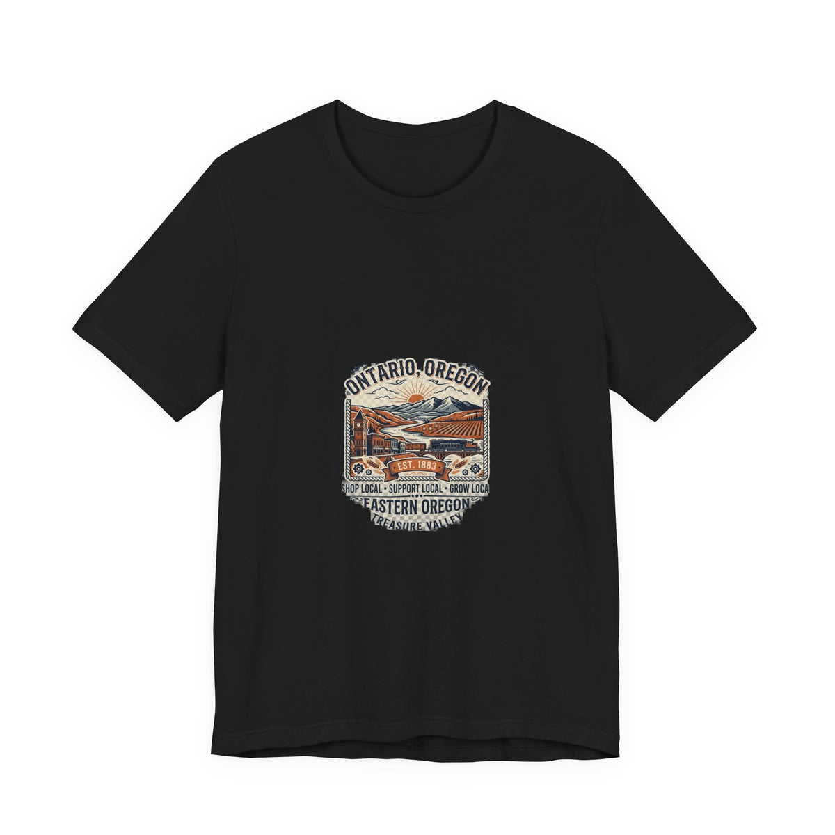 Ontario Oregon Vintage Travel Tee - Eastern Oregon Scenic Graphic T-Shirt