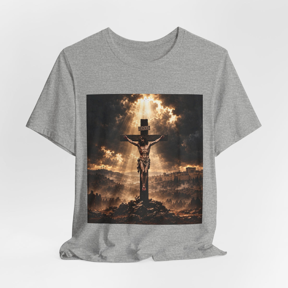 Crucifixion Scene T‑Shirt — Dramatic Jesus Cross Christian Tee