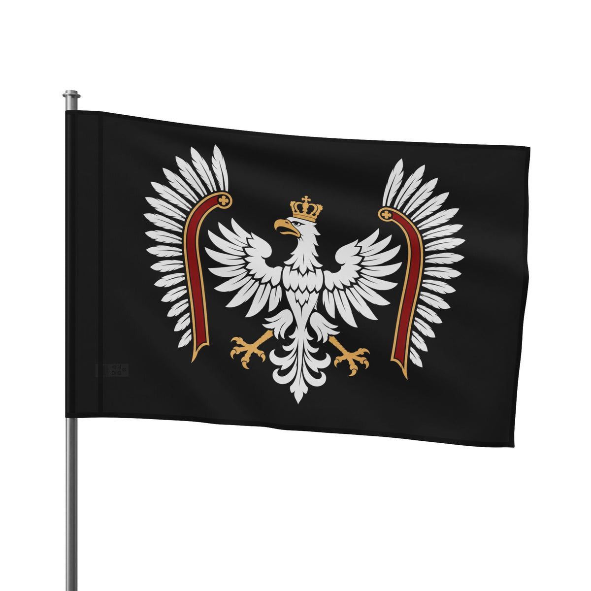 Polish White Eagle Flag — Crowned Heraldic Banner (Patriotic Polish Flag)