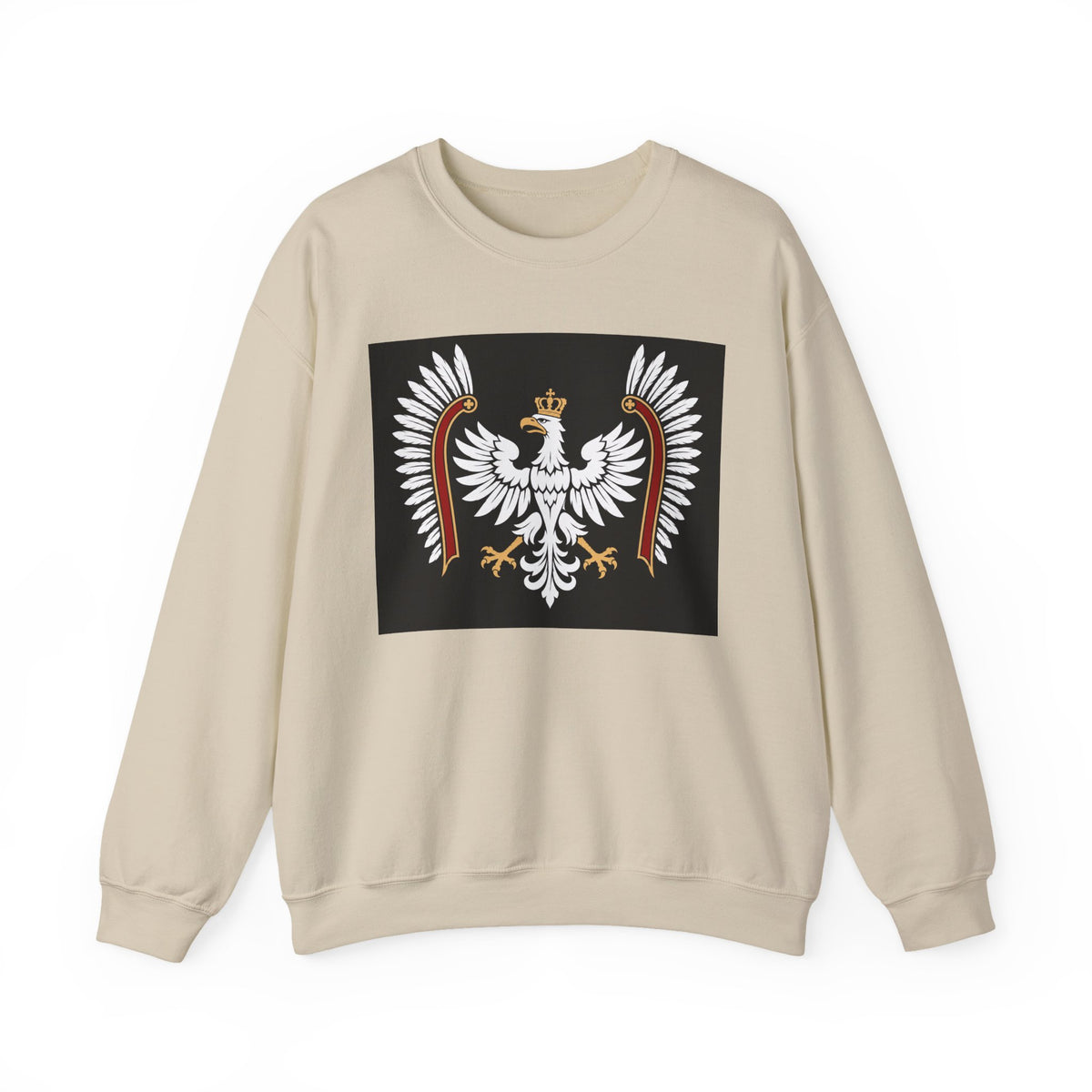 Polish White Eagle Crewneck Sweatshirt — Crowned Polska Emblem