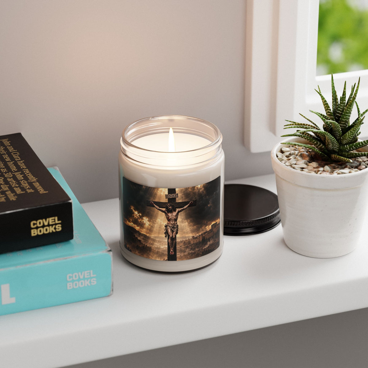 Crucifixion Scented Soy Candle – 9oz Religious Christian Prayer Candle