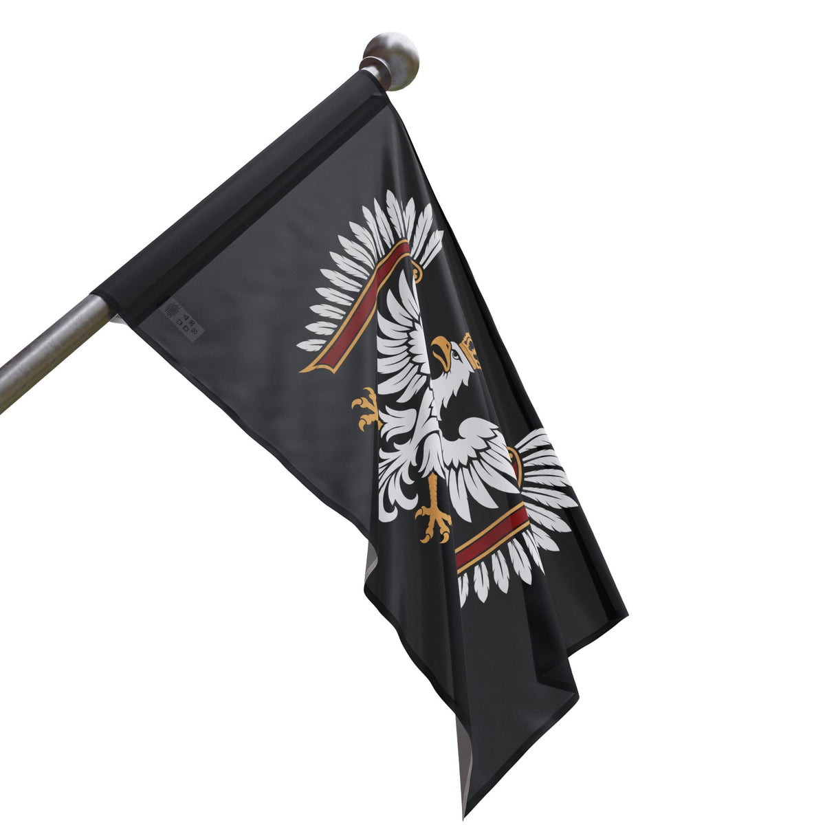 Polish White Eagle Flag — Crowned Heraldic Banner (Patriotic Polish Flag)