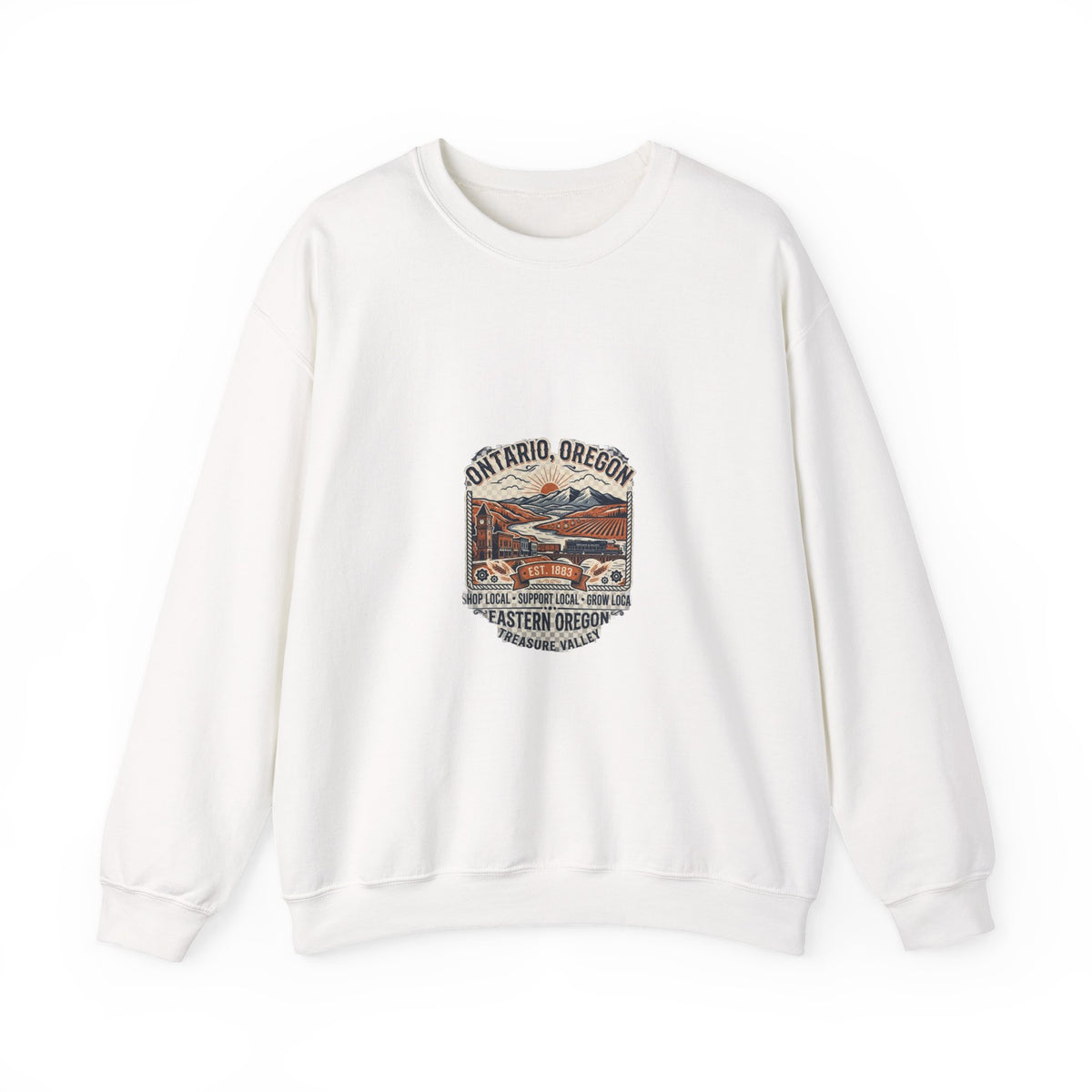 Ontario, Oregon Retro Scenic Crewneck Sweatshirt