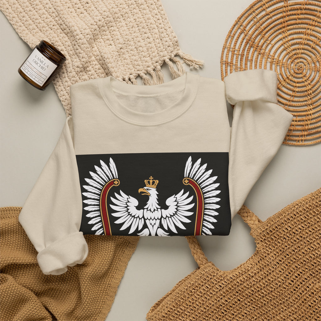 Polish White Eagle Crewneck Sweatshirt — Crowned Polska Emblem