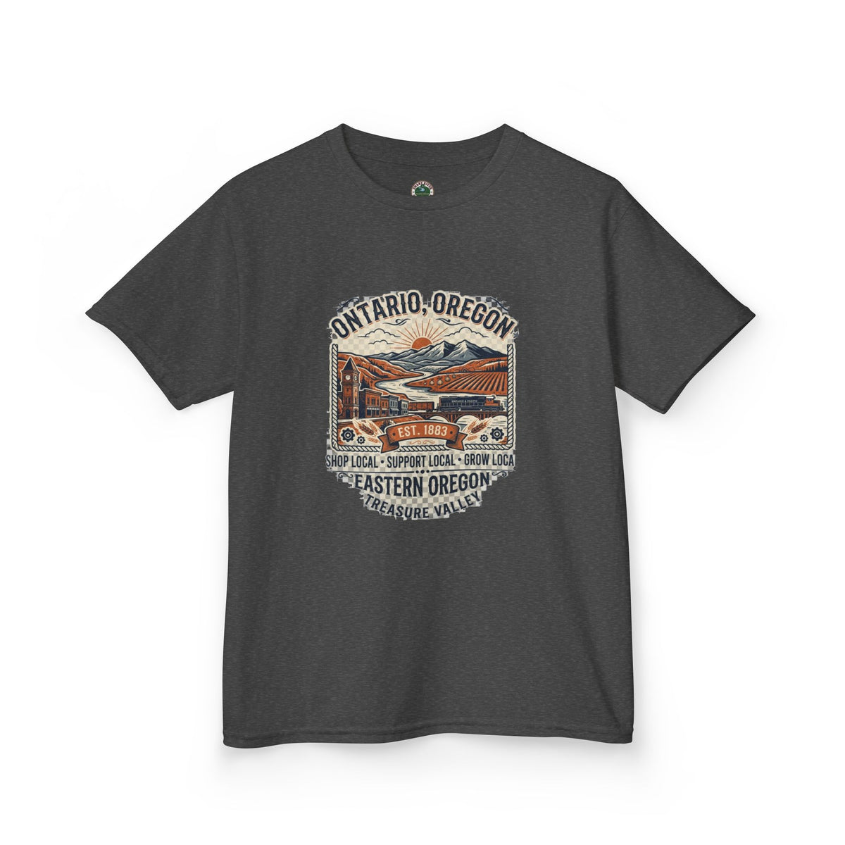 Ontario, Oregon Kids Tee — Retro Mountain Road Trip Graphic Shirt