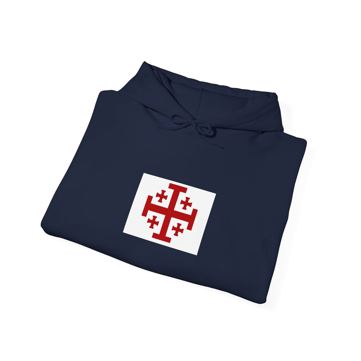 Jerusalem Cross Hoodie — Minimal Christian Symbol Pullover