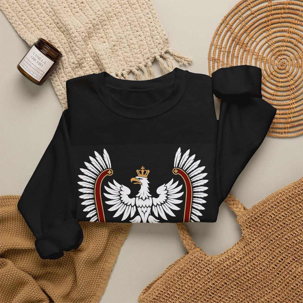 Polish White Eagle Crewneck Sweatshirt — Crowned Polska Emblem