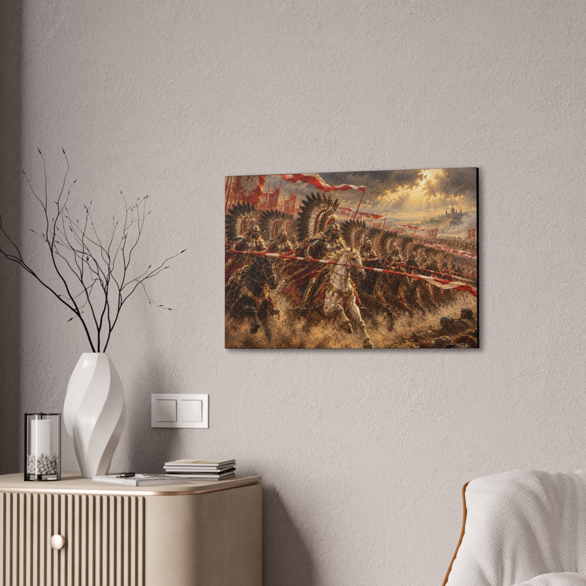Polish Winged Hussars Battle Canvas