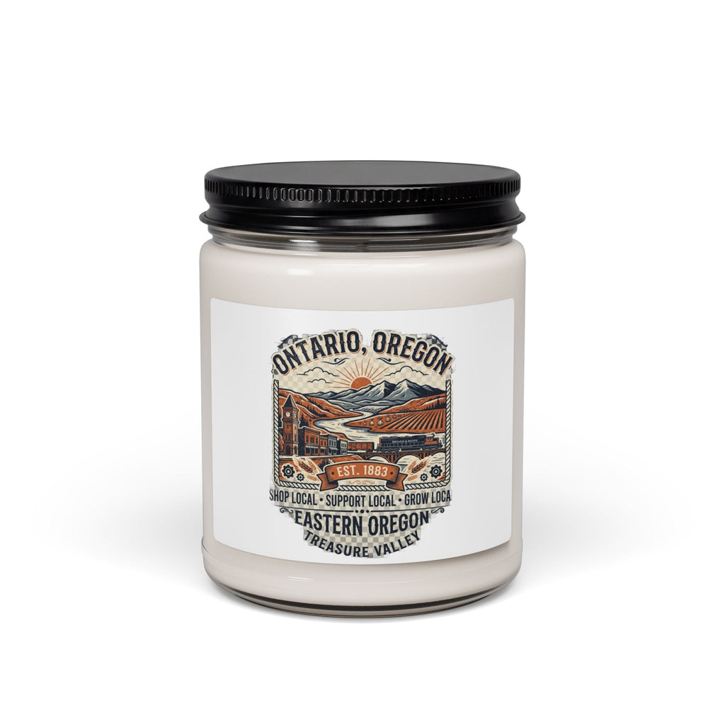Ontario, Oregon Soy Candle - Eastern Oregon Rustic Travel Label (9oz)
