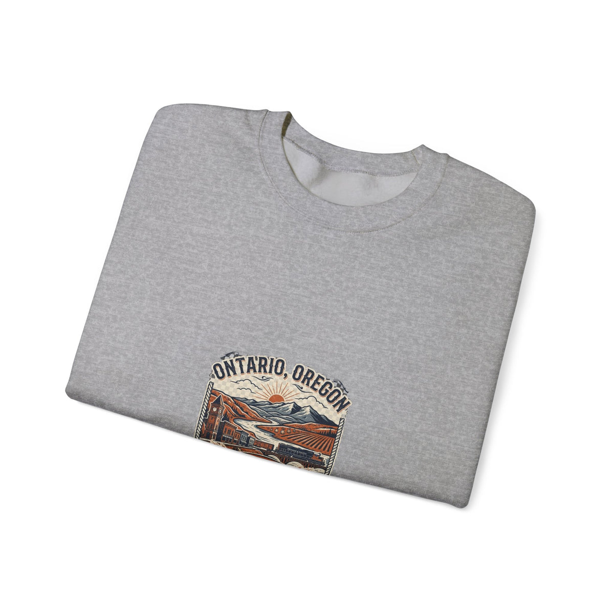 Ontario, Oregon Retro Scenic Crewneck Sweatshirt