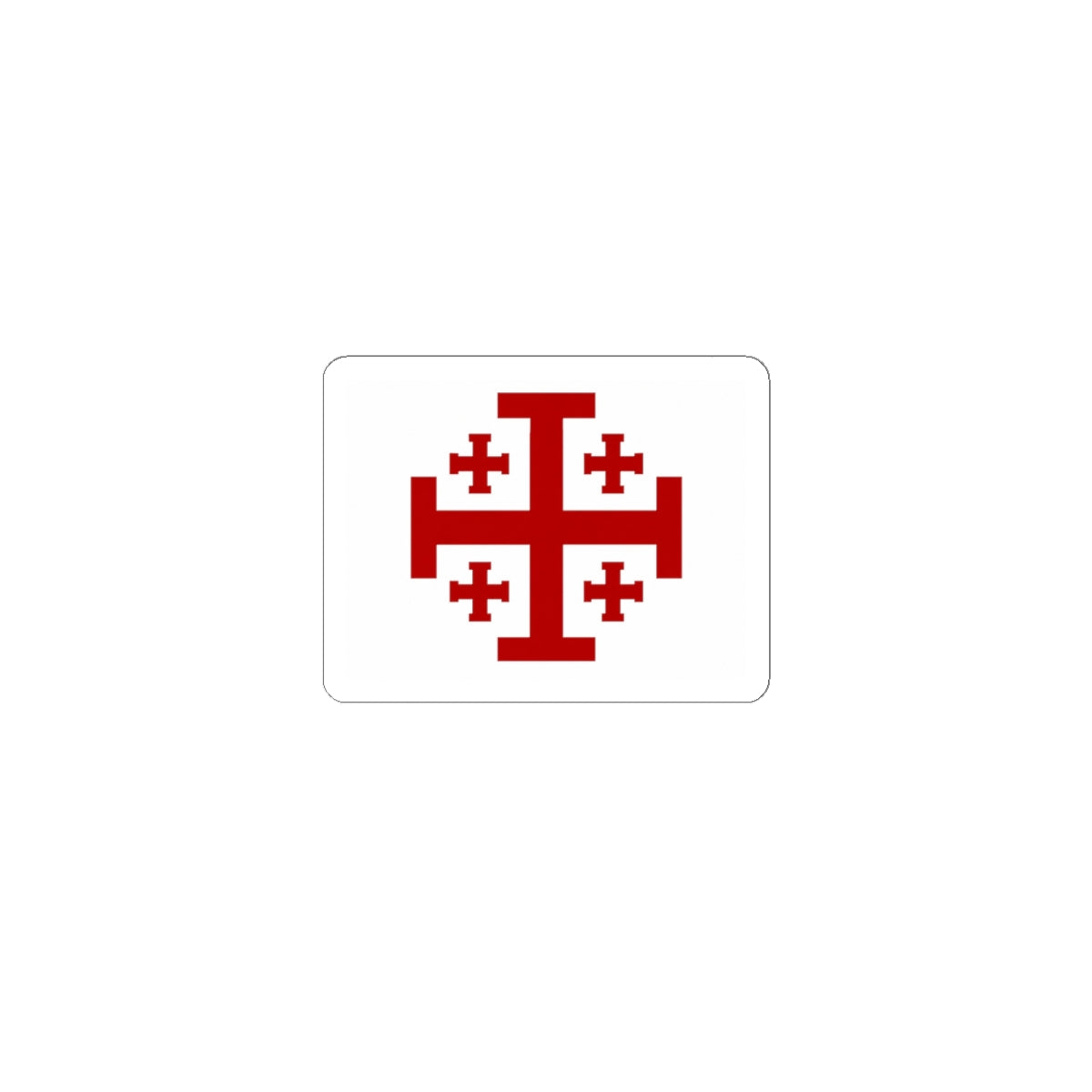 Jerusalem Cross Sticker — Red Christian Symbol Kiss-Cut Sticker for Laptops, Bibles & Faith Gifts