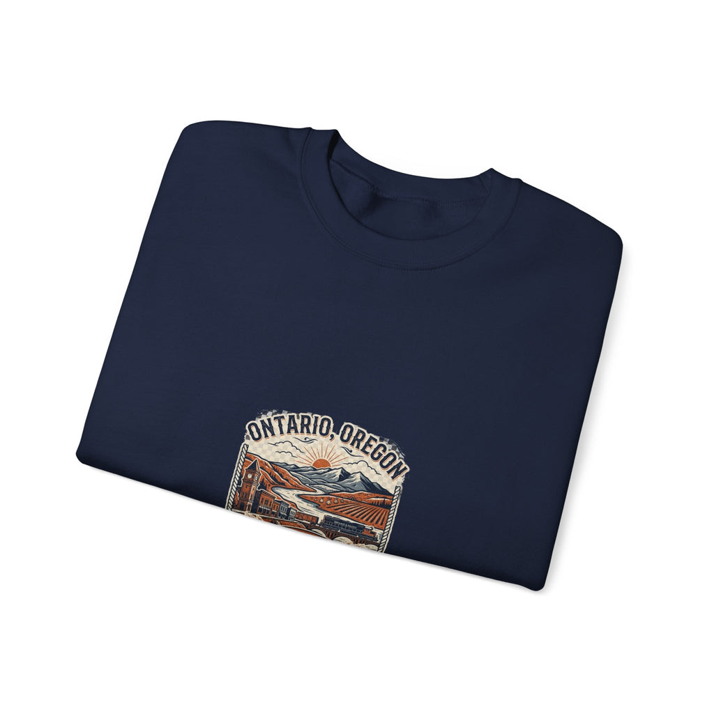 Ontario, Oregon Retro Scenic Crewneck Sweatshirt
