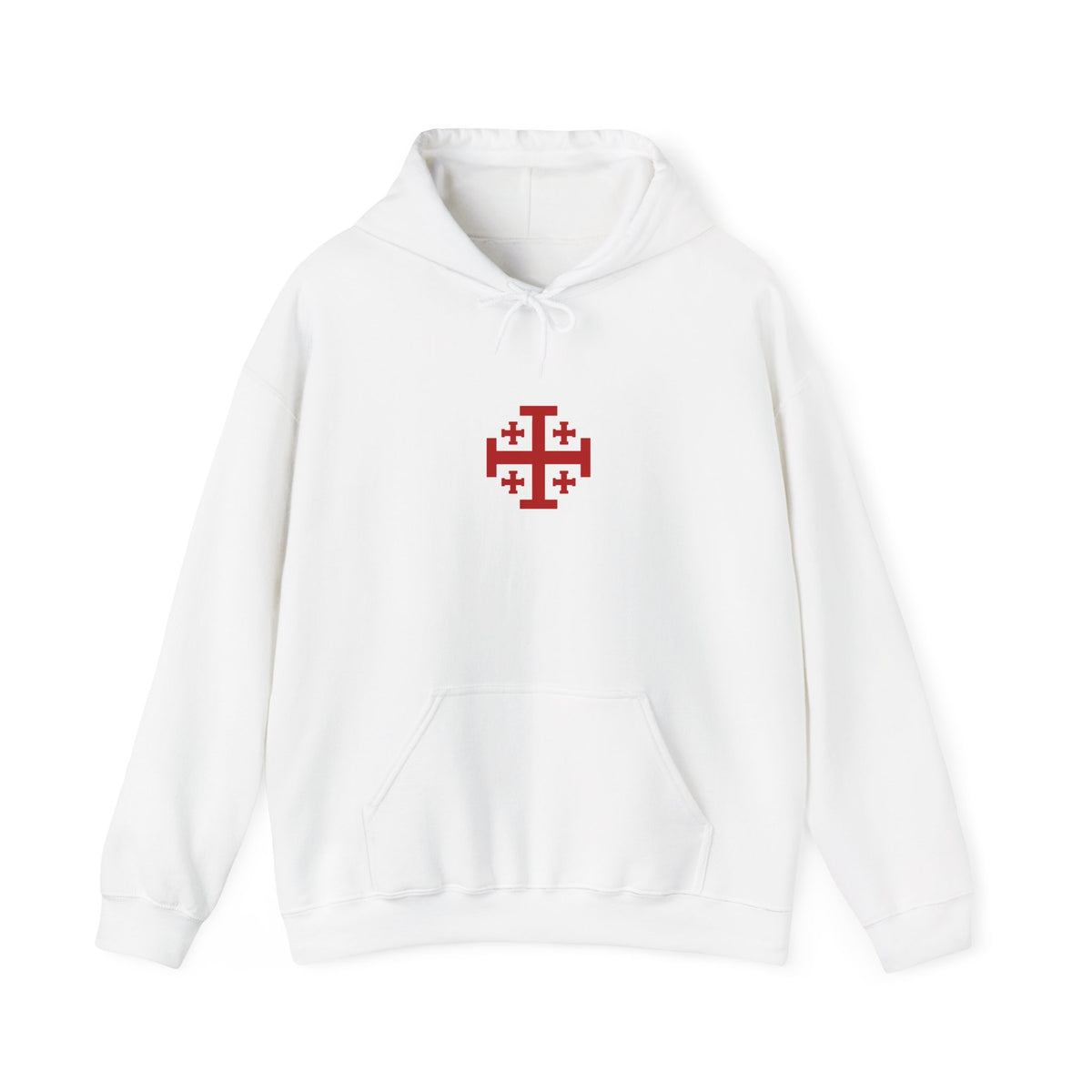 Jerusalem Cross Hoodie — Minimal Christian Symbol Pullover