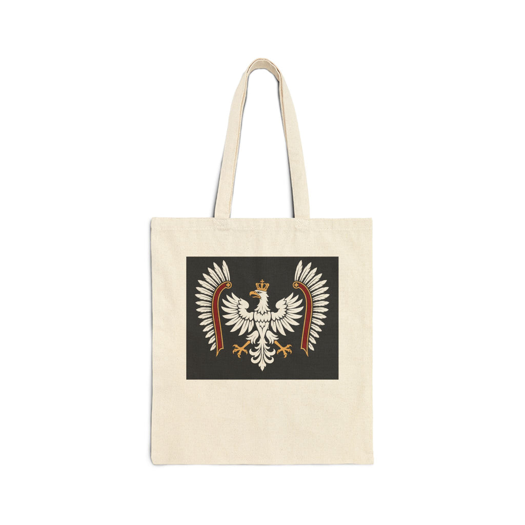 Polish White Eagle Canvas Tote Bag – Vintage Heraldic Coat of Arms Tote