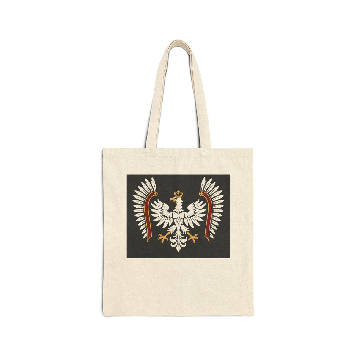 Polish White Eagle Canvas Tote Bag – Vintage Heraldic Coat of Arms Tote