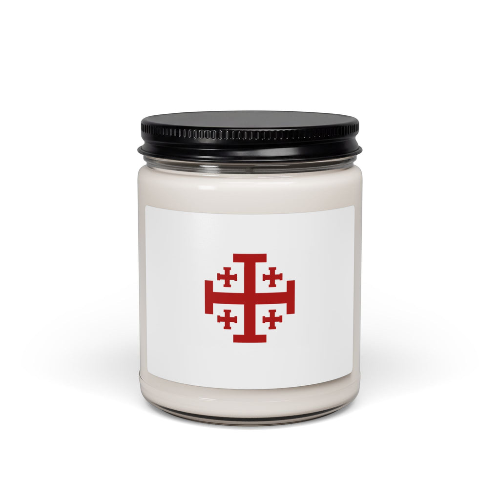 Jerusalem Cross Soy Candle — 9oz Scented Jar for Prayer & Meditation