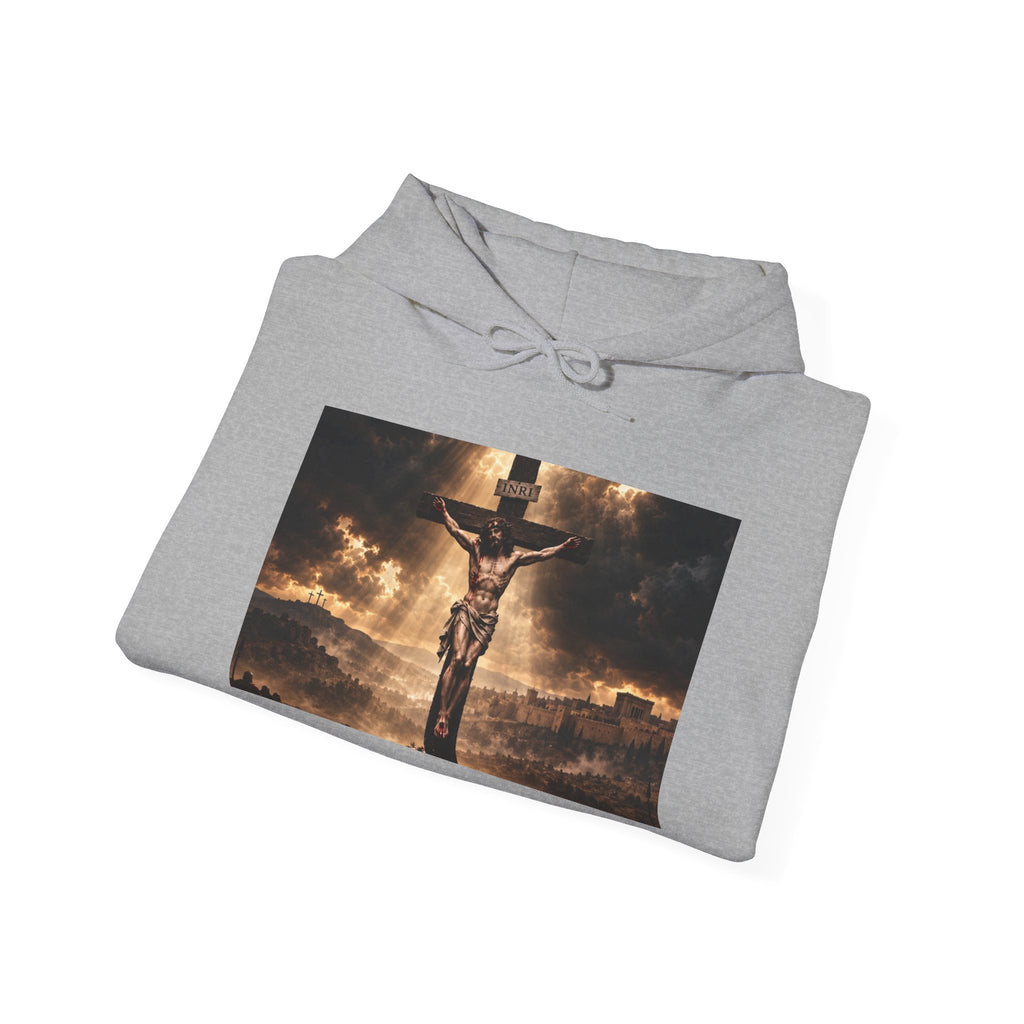 Christian Crucifix Hoodie – Jesus on the Cross Spiritual Faith Sweatshirt