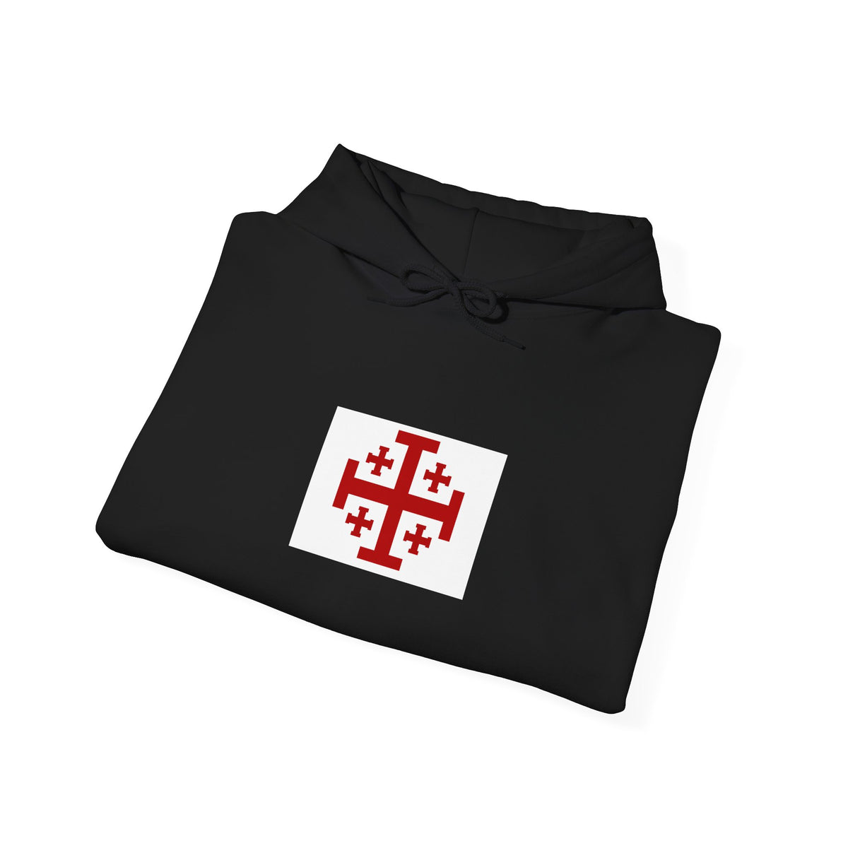 Jerusalem Cross Hoodie — Minimal Christian Symbol Pullover