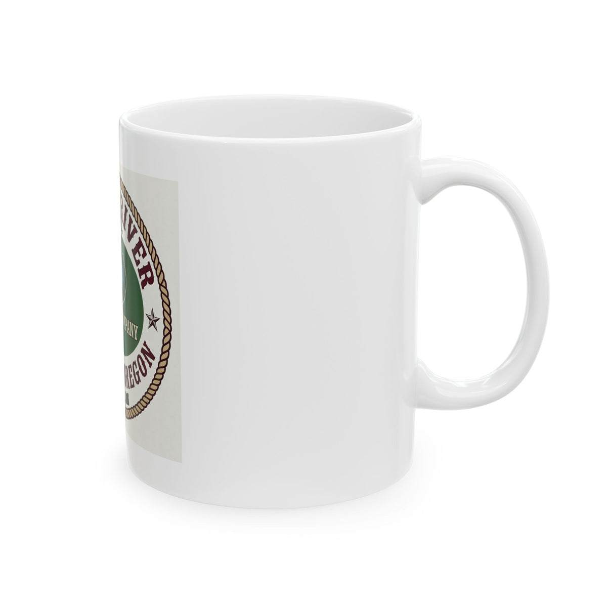 Snake River Trading Company Ontario Oregon Ceramic Mug — Vintage River Logo Coffee Cup (11oz, 15oz)