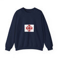 Crewneck Sweatshirt with Jerusalem Cross – Minimal Christian Symbol Pullover