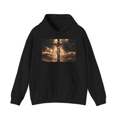 Christian Crucifix Hoodie – Jesus on the Cross Spiritual Faith Sweatshirt