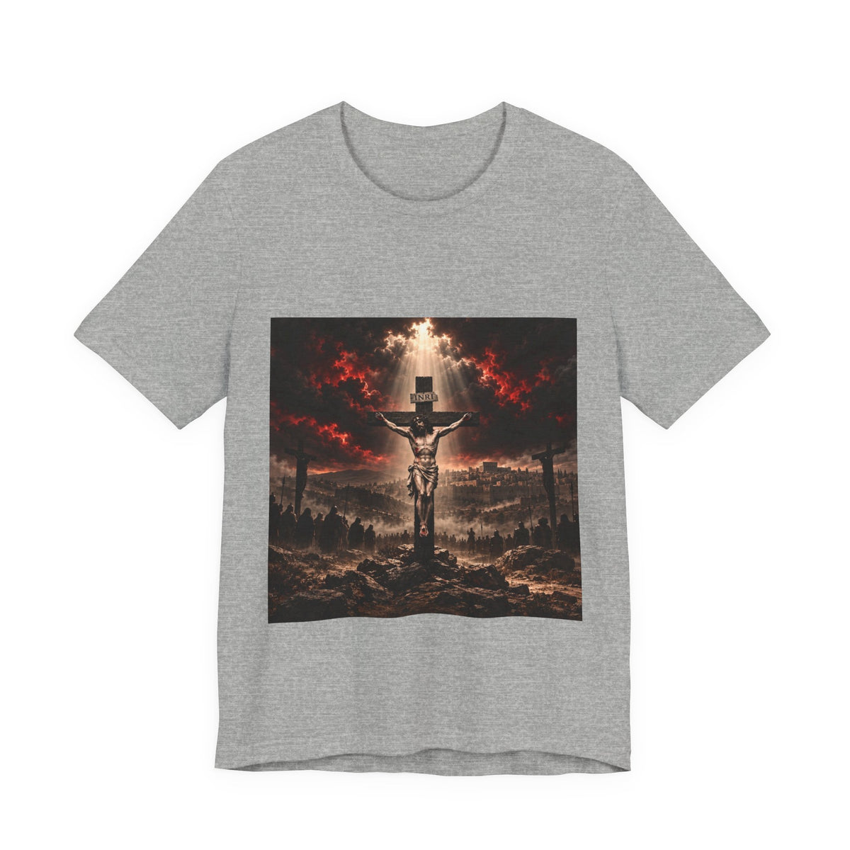 Crucifixion Scene T‑Shirt — Dramatic Jesus Cross Graphic Tee