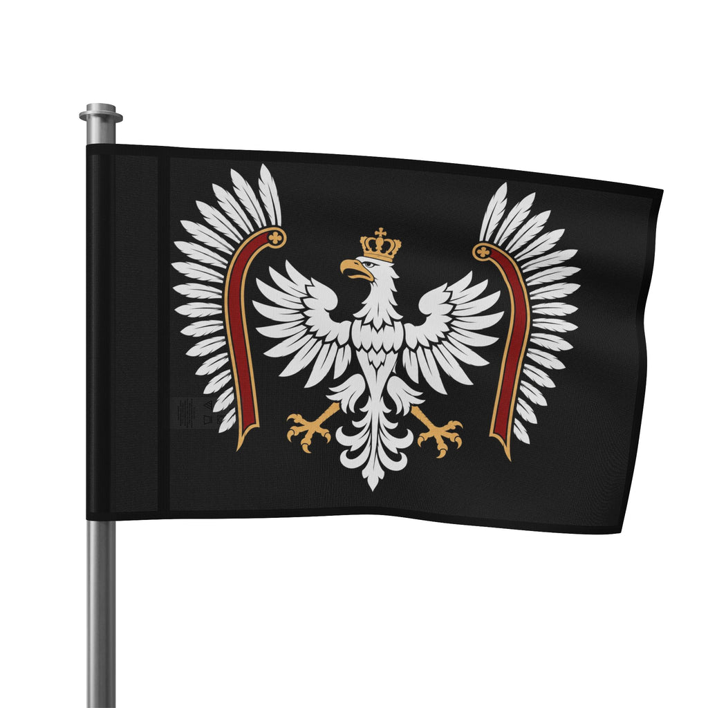Polish White Eagle Flag — Crowned Heraldic Banner (Patriotic Polish Flag)