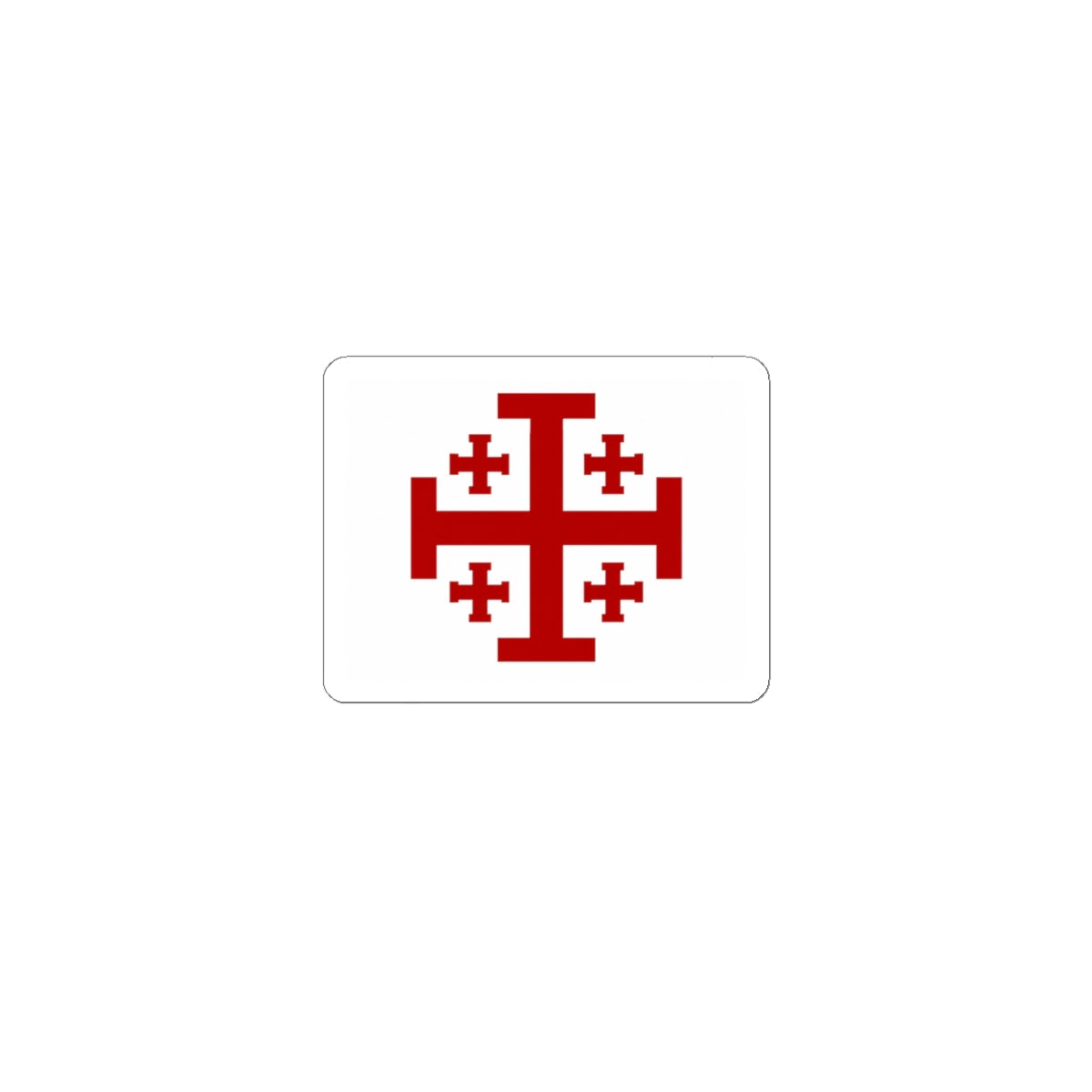 Jerusalem Cross Sticker — Red Christian Symbol Kiss-Cut Sticker for Laptops, Bibles & Faith Gifts