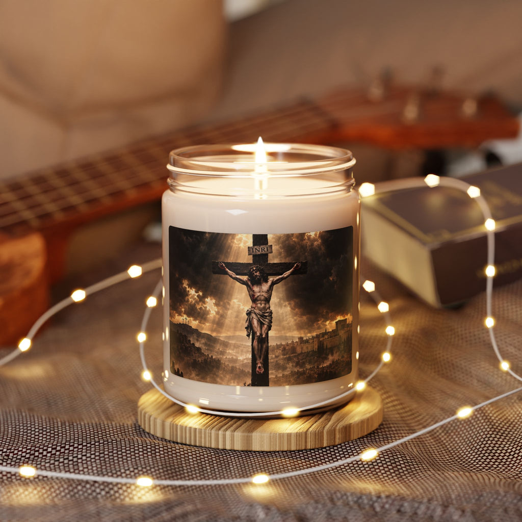 Crucifixion Scented Soy Candle – 9oz Religious Christian Prayer Candle