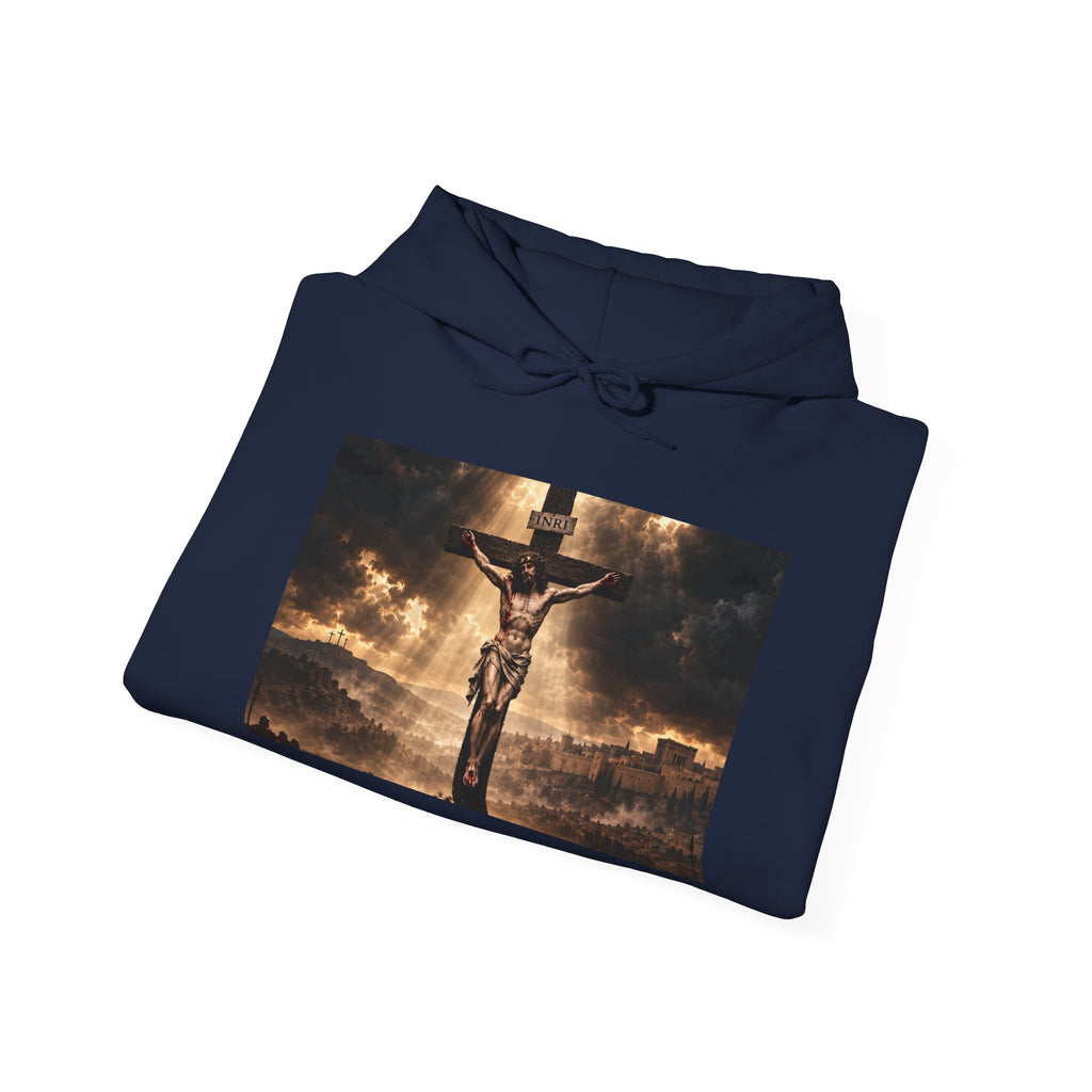 Christian Crucifix Hoodie – Jesus on the Cross Spiritual Faith Sweatshirt