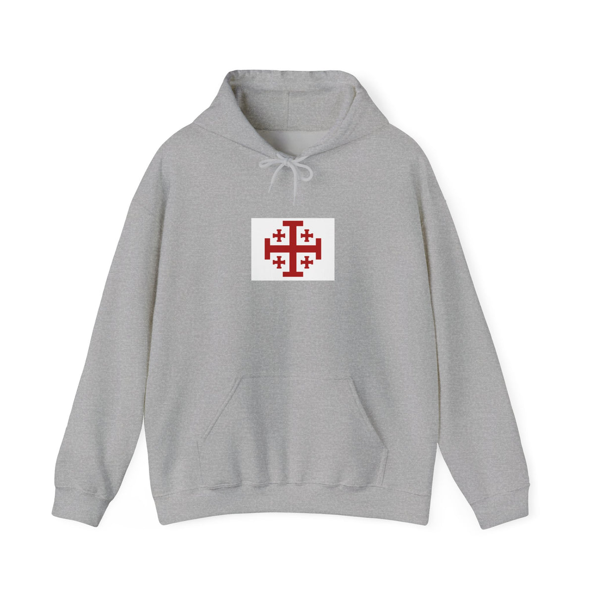 Jerusalem Cross Hoodie — Minimal Christian Symbol Pullover